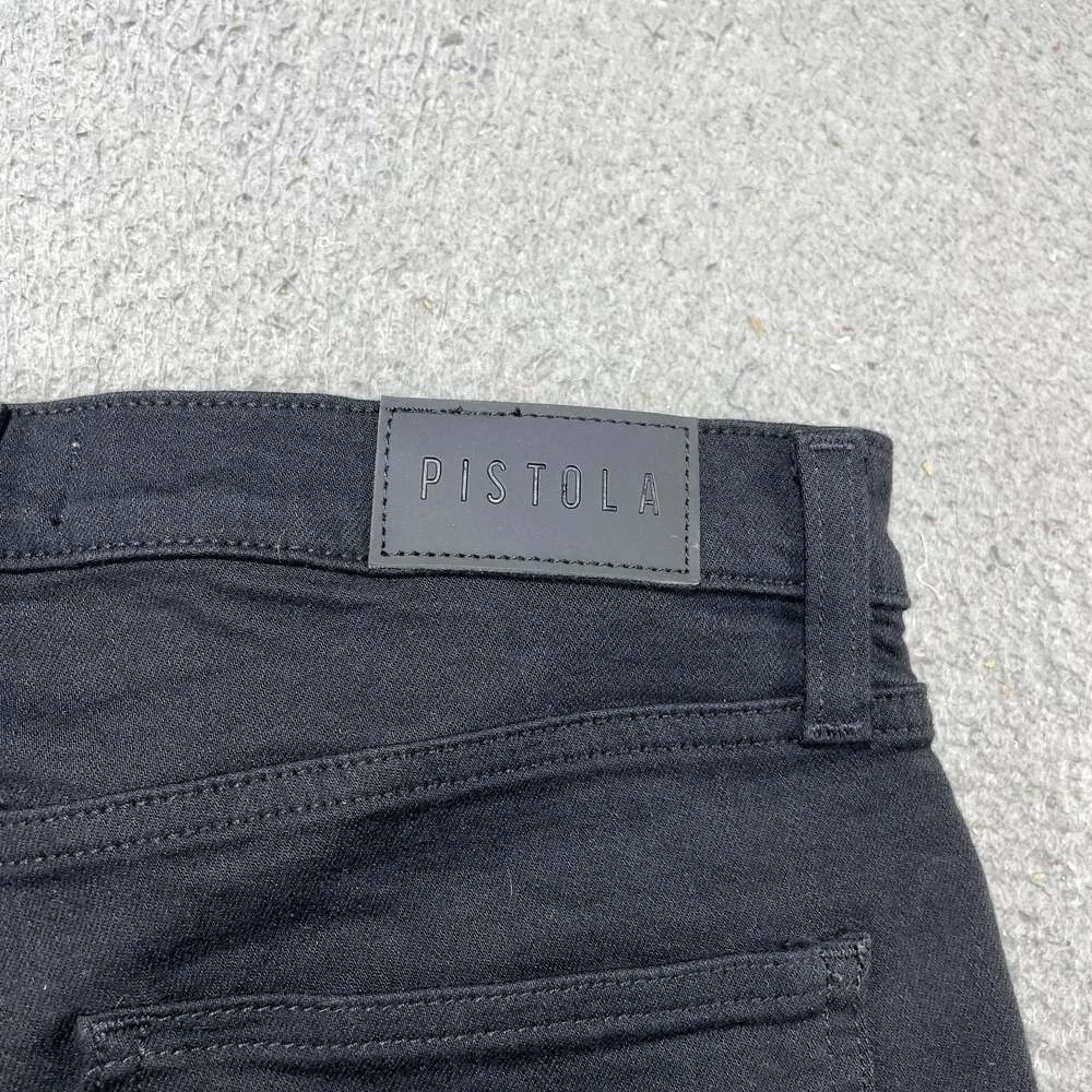 Pistola‎ Jeans Womens 29 Black Wash Mid Rise Slim Flare Stretch Denim 29x27.5